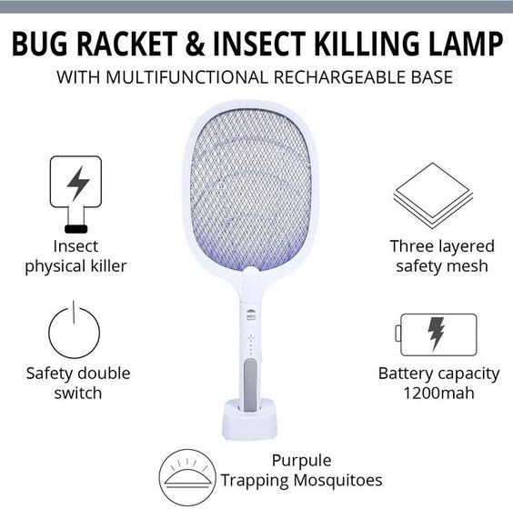 Electric Rechargeable Mosquito Killer Racket